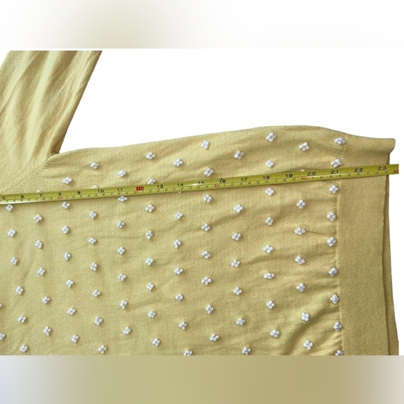 Boden French Knots Embroidered Wool Blend Lightweight Pullover Sweater Yellow - Picture 9 of 15